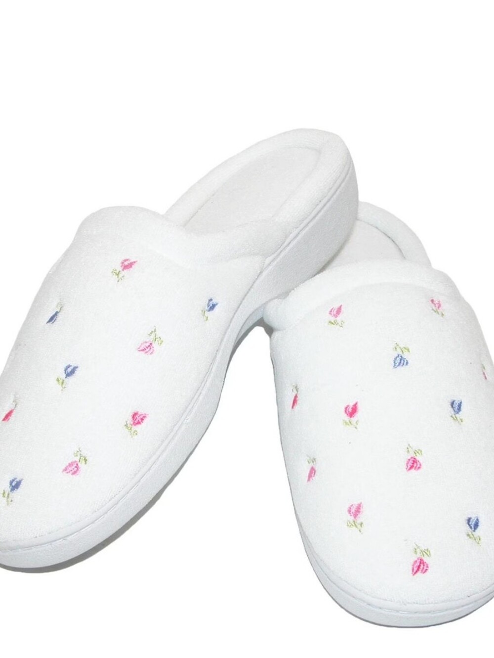 Isotoner Women's Terry Embroidered Clog Slippers